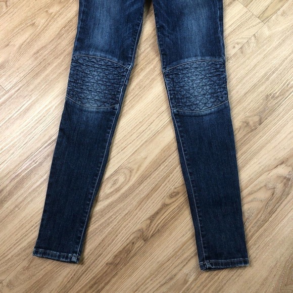 Joes Jeans "The Skinny" Medium Wash Distressed Ankle Embroidered Knee 24 - Picture 3 of 11